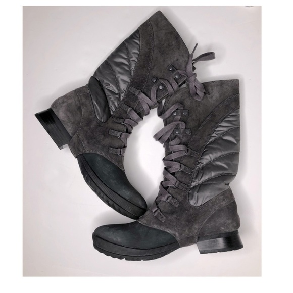 The North Face Zophia Lace Up Tall Boots Sz 8 Insulated Nubuck Waterproof - Picture 4 of 14